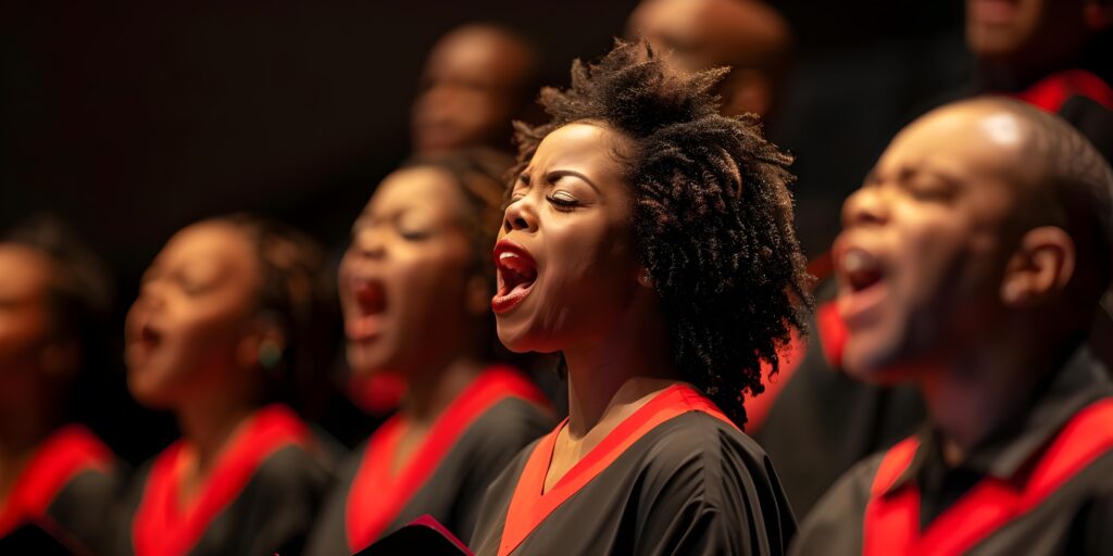 christian gospel singers church congregation worshiping praising lord jesus christ concept gospel singers church congregation worship lord jesus christ christian music